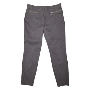 Takara Skinny Pull On Pants Large Gray‎ Stretch Knit Casual Work Career Business
